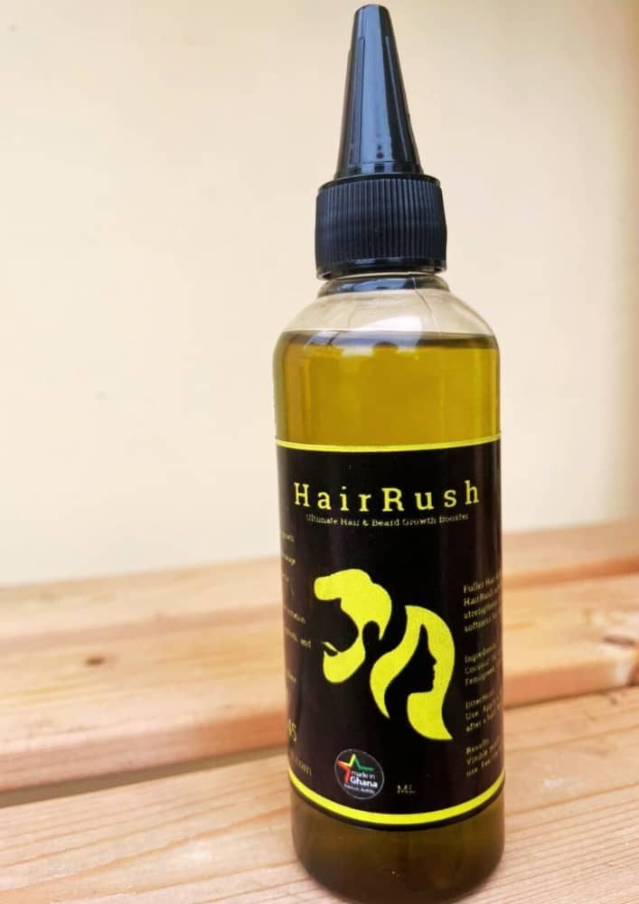 A single bottle of HairRush growth oil